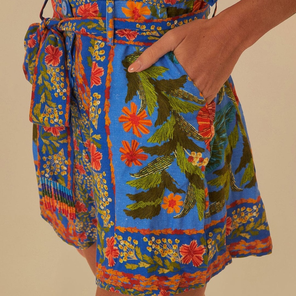 FARM Rio Blue Floral Jumpsuit - Picture 4 of 10